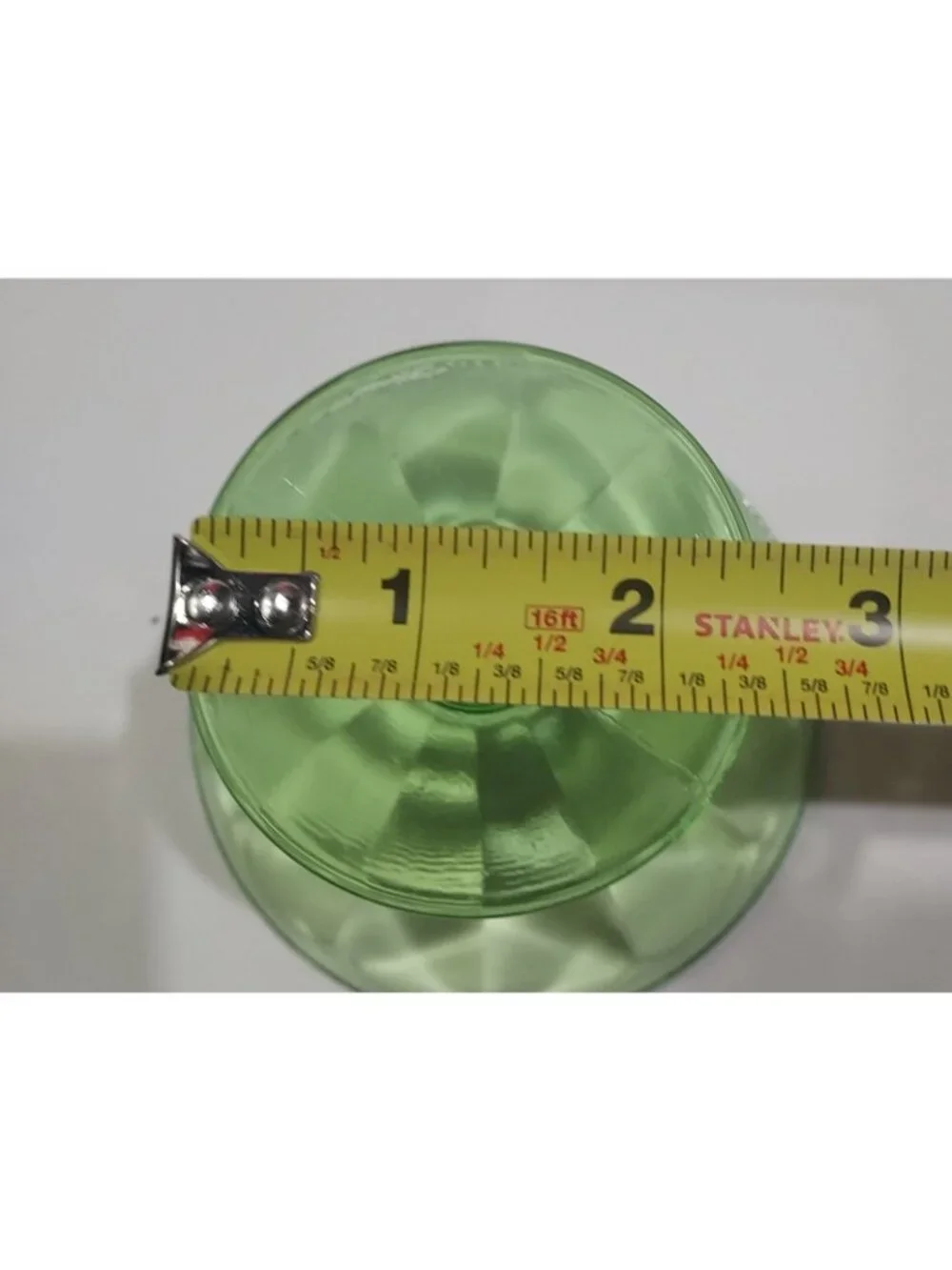 Federal Glass Company Pudding Custard Sherbet 2 Cups Glowy Depression Green - Picture 12 of 16